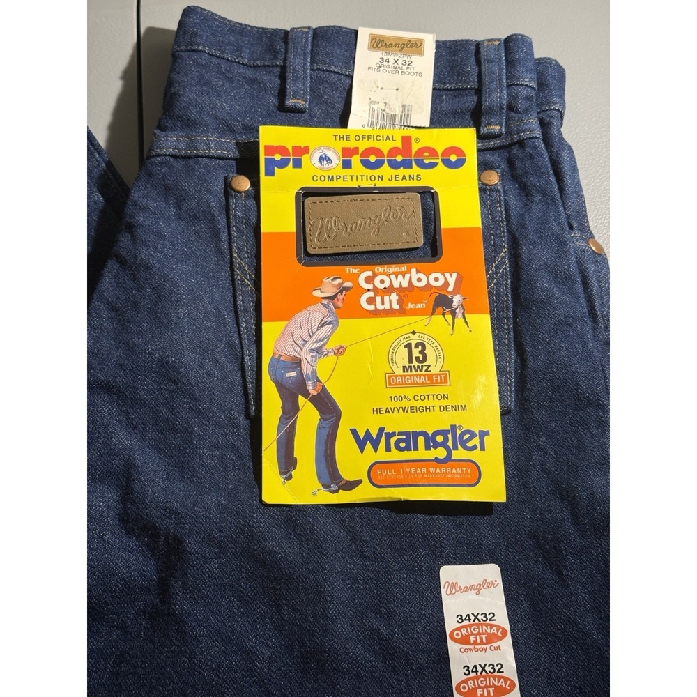New Wrangler Cowboy Cut 13MWZ Original Fit Jeans Rigid Indigo Men's Sizes‎